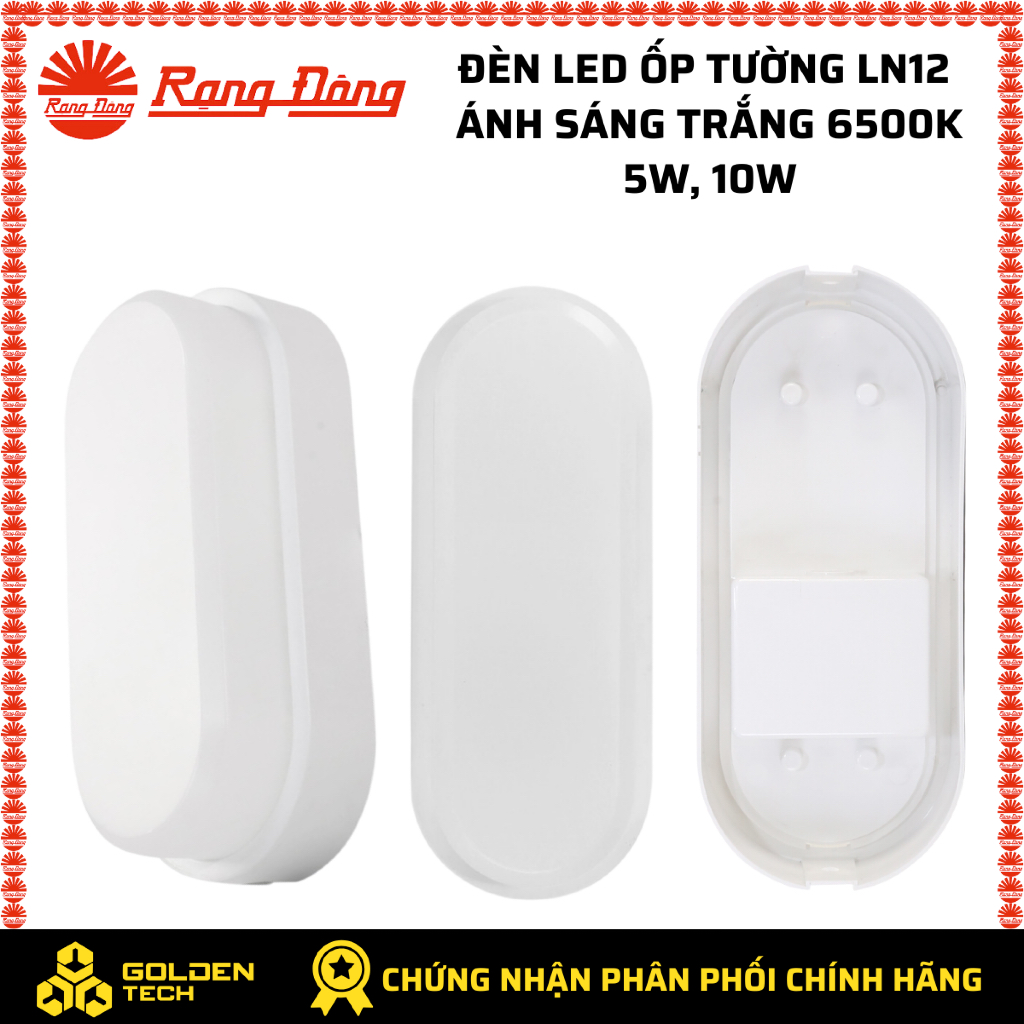 Đèn Led Ốp tường LN12 Rạng Đông Ánh sáng trắng 5W, 10W