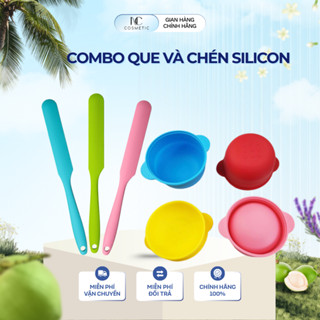Combo chén nấu + que phết sáp silicon tái sử dụng nhiều lần
