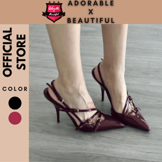   Ảnh Thật  Guốc Mũi Nhọn 9p Đỏ Đen Sang Trọng Trendy Giày Cao Gót Nhọn Hot Trend Phong Cách Y2k  AdorablexBeautiful  