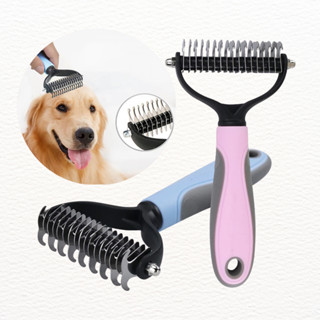 Lược chải lông chó mèo LÔNG DÀI cao cấp chuyên gỡ lông rối chải lông rụng 2 chiều | Dụng cụ vệ sinh cho thú cưng