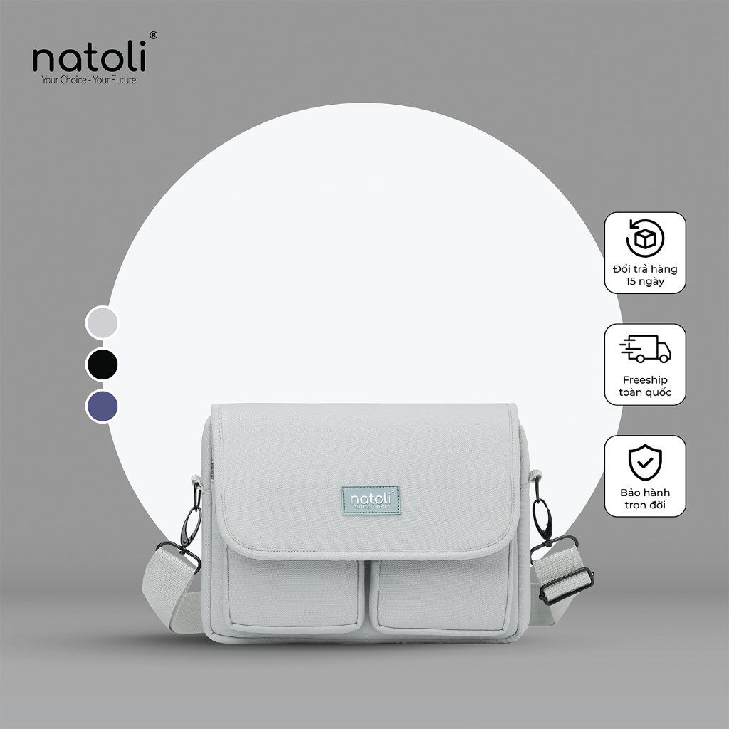 Túi đeo chéo chống nước Thương hiệu Natoli nhiều ngăn đi chơi đi học cao cấp BST Energetic CrossBag T12