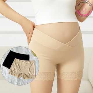 Quần mặc váy bầu cạp chéo viền ren mịn mát (ảnh thật)