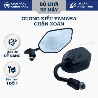  Kính  Gương chiếu hậu xe máy kiểu yamaha chân xoắn có bán lẻ 1 sản phẩm,lẫn 1 cặp  - Xuyên Việt 