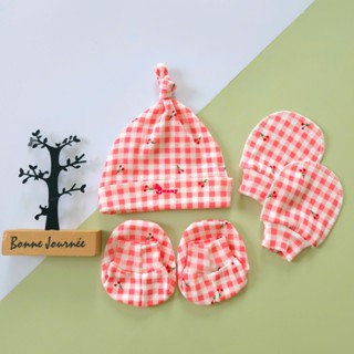 Set mũ + bao tay + bao chân sơ sinh chất đẹp Bunnybaby