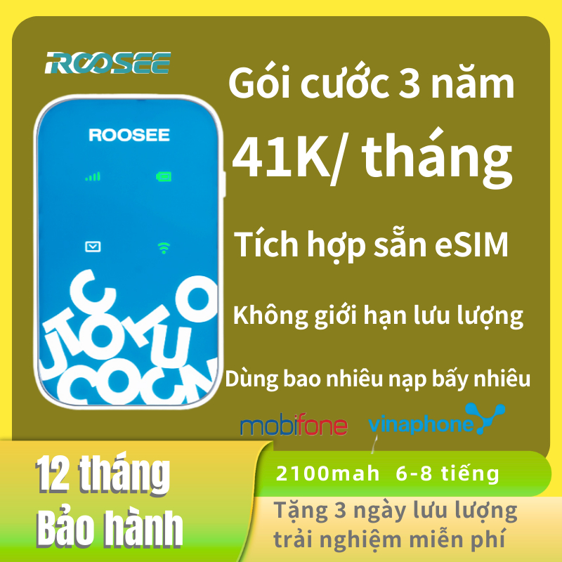 Bộ phát wifi di động  Cục phát wifi từ sim 4G bộ phát wifi di động bộ phát wifi 2100mah Roosee M610