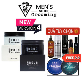 [MUA 1 TẶNG 2] Sáp vuốt tóc Roug trắng V4, Roug đen, Roug Matte, Roug Matt Clay chính hãng
