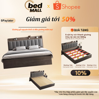  BM Giường ngủ gỗ nguyên khối 1m8 1m5 1m2 có hộc lưu trữ bền đẹp cho phòng ngủ gia đình GIAM 30% 