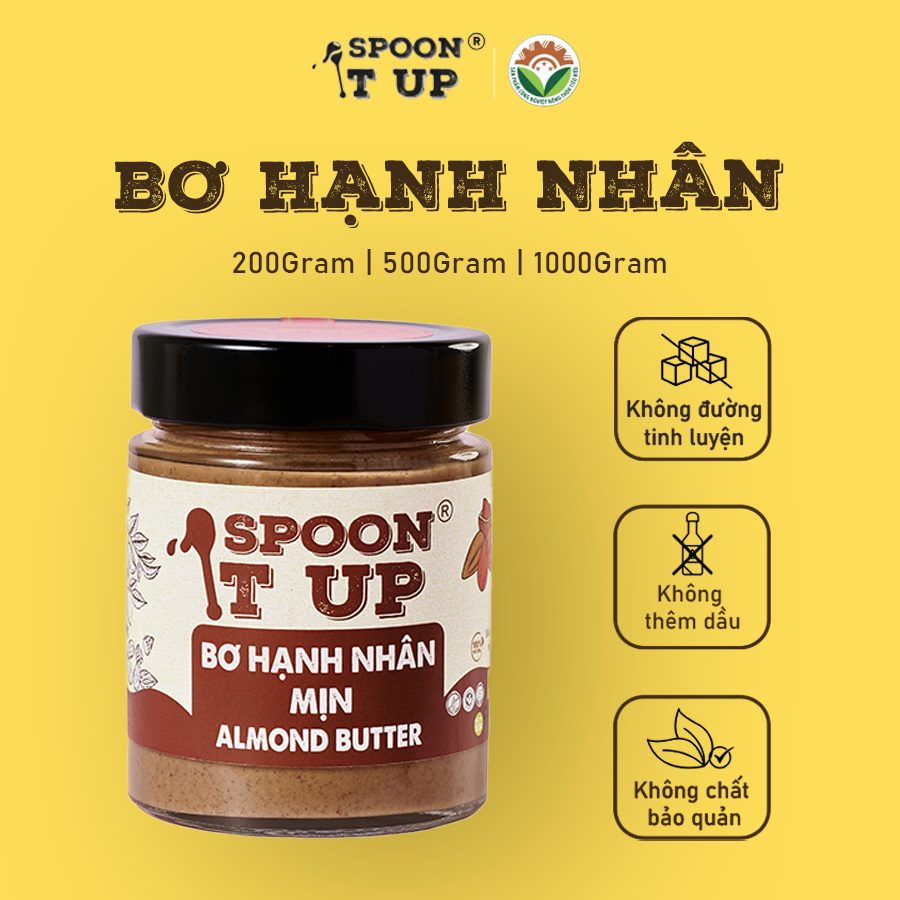Bơ Hạnh Nhân Spoon It Up – 100% Hạnh Nhân Nguyên Chất – Không Đường Eat Clean Gym