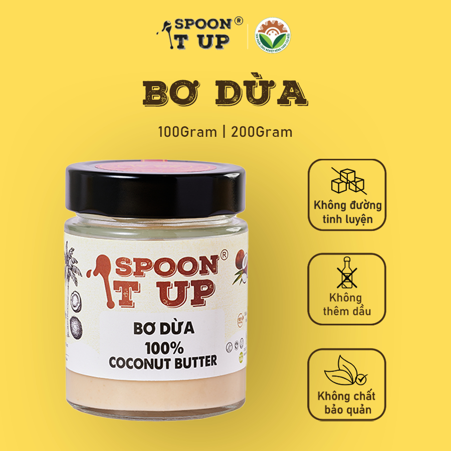 Bơ Dừa 100% Spoon It Up – Sánh Mịn Béo Ngậy, Không Đường – Tốt Cho Ăn Kiêng, Eat Clean & Thuần Chay