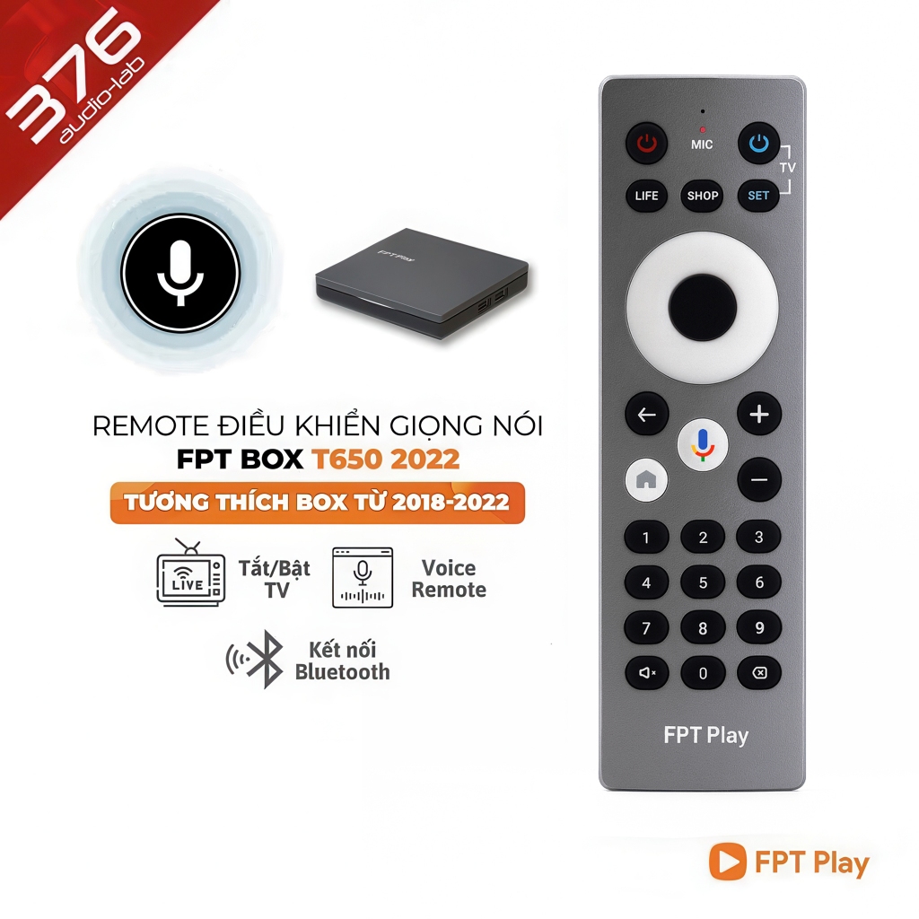 [LOẠI XỊN] Remote Điều Khiển Giọng Nói FPT Play Box T650 - 2022 - Giá Rẻ
