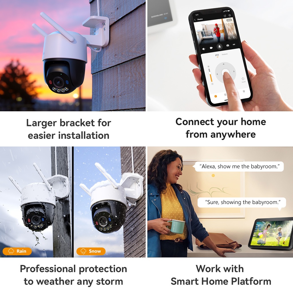 Imou Camera ngoài trời Cruiser SC 4G I 3MP/5MP I IPC-K7FP-5H0TE I Đèn cảnh báo xanh đỏ I Đàm thoại I Xoay 360 | BigBuy360 - bigbuy360.vn