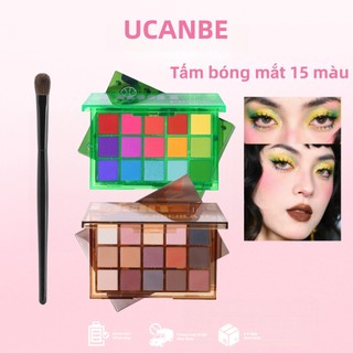   HOẢ TỐC  UCANBE Bảng Phấn Mắ Phấn mắt 15 màu độ bão hòa cao màu tím và xanh lá cây 