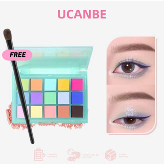   HOẢ TỐC  UCANBE Bảng Phấn Mắ Phấn mắt 15 màu độ bão hòa cao màu tím và xanh lá cây 