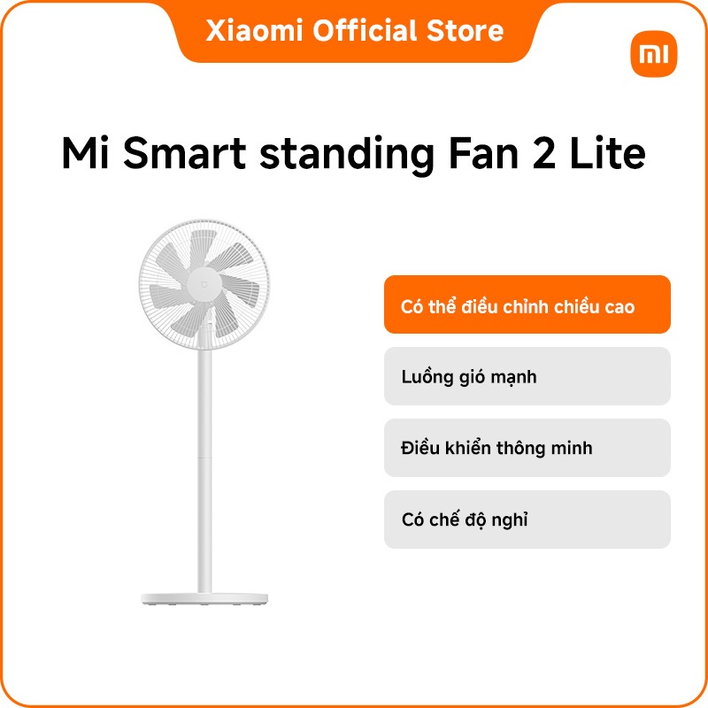 Mi Smart Standing Fan 2 Lite | Có thể điều chỉnh chiều cao | Luồng gió mạnh | Điều khiển thông minh | Có chế độ nghỉ | BigBuy360 - bigbuy360.vn