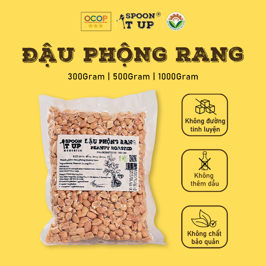 Đậu Phộng Rang Spoon It Up Thơm Ngon Giòn Rụm 100% Đậu Phộng Sẻ Quảng Nam Làm Toping Trộn Gỏi