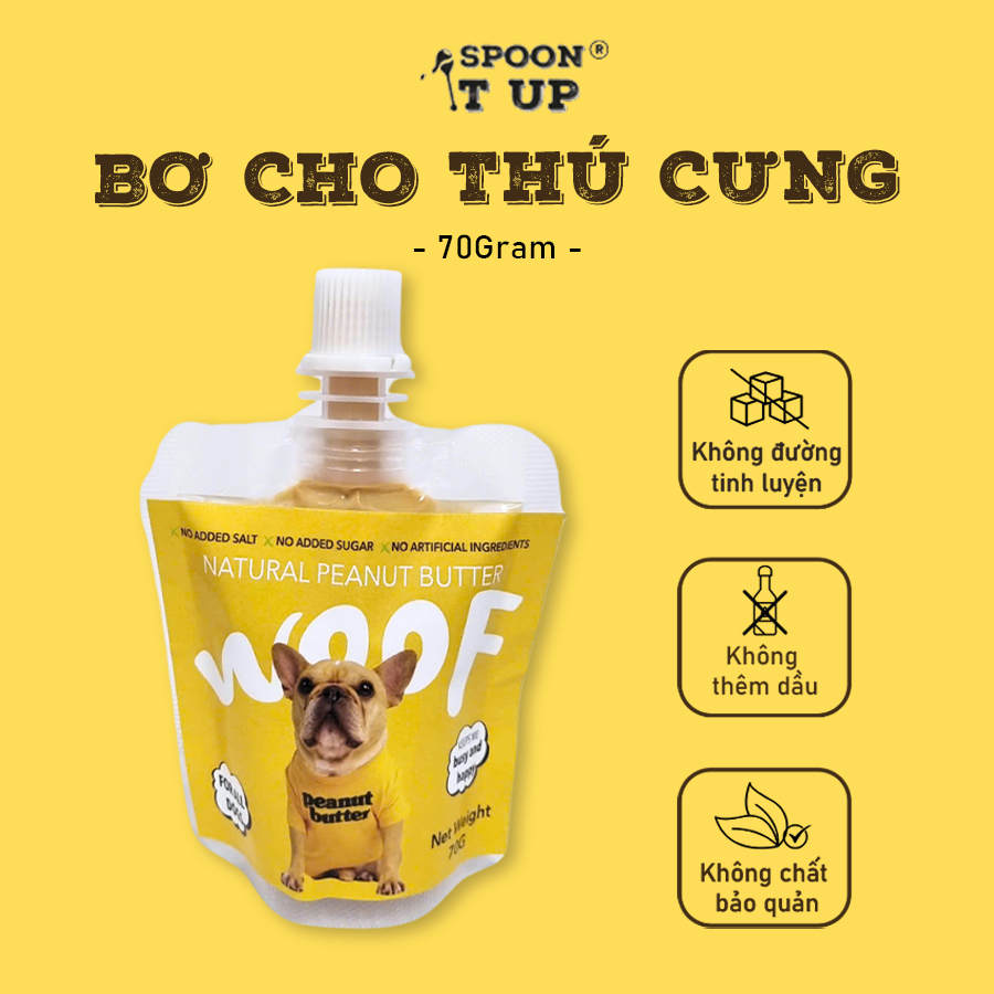 Bơ Đậu Phộng Cho Thú Cưng Spoon It Up – 100% Nguyên Chất – Không Xylitol – An Toàn Cho Chó Mèo