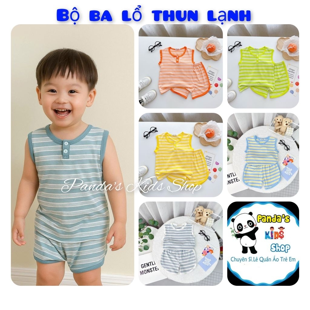 SP107 (8-28kg) Bộ Ba lổ sọc dệt thun lạnh minkymom form to (8-28kg)