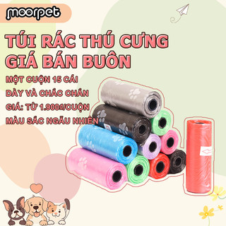 Túi rác thú cưng moorpet một cuộn 15 cái kích thước 22*30CM túi dày và chắc chắn túi đựng phân chó