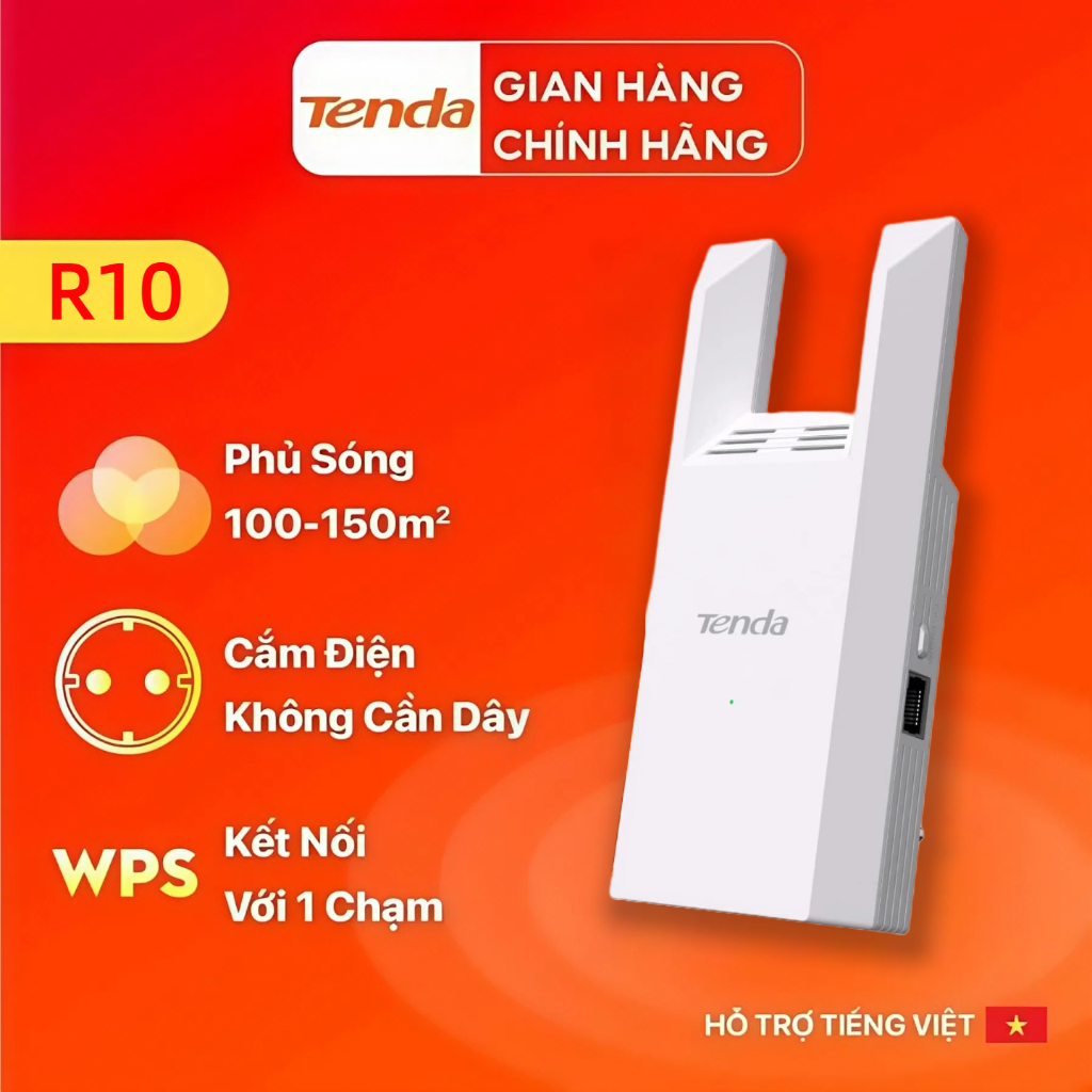 Bộ Mở Rộng Sóng WiFi Tenda R10-WT Chuẩn N 300Mbps - Hàng Chính Hãng