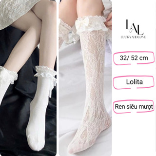  Tất ren cao cổ phong cách công chúa tất LOLITA JK Y2K NHẬT BẢN 