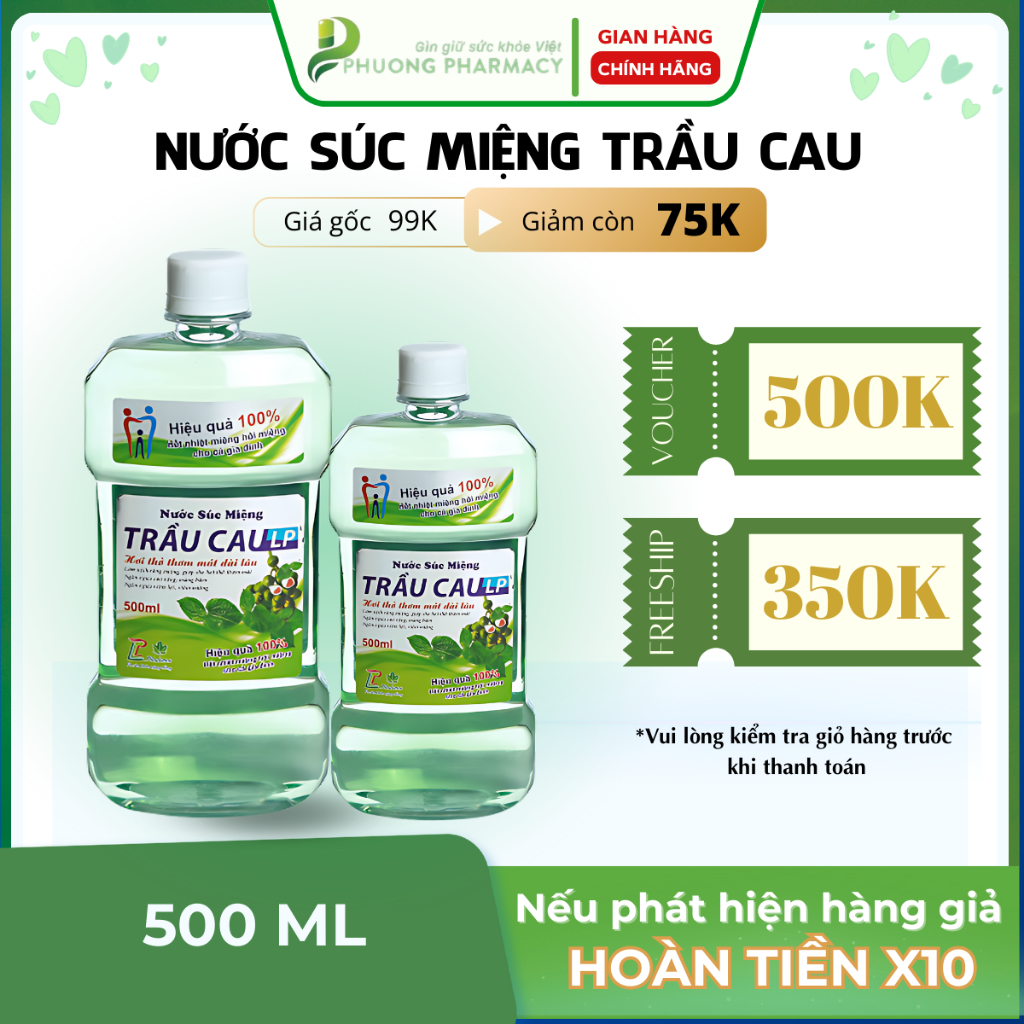 Nước súc miệng trầu cau 200ml / 500ml