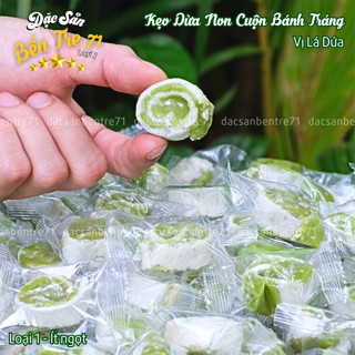 [LOẠI 1 ÍT NGỌT] Kẹo Dừa Non Lá Dứa Cuộn Bánh Tráng – ĐẶC SẢN BẾN TRE 71