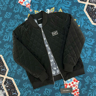  Áo khoác phao bomber nam Đôn Chề sọc trần trám thêu logo kim loại ngực phối lót gió vân vương miện AK208P 