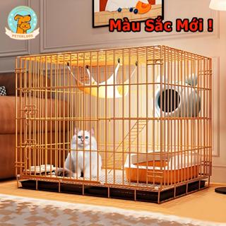 Petorldog Lồng mèo gấp gọn chắc chắn Chuồng mèo di động đa năng có khay vệ sinh Chuồng mèo 2 tầng