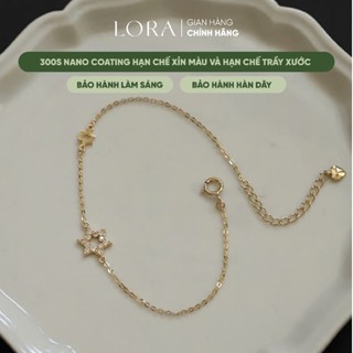  Vòng Tay Lắc Tay Bạc Trơn S925 Mạ Vàng 24K Lora Charm Mặt Trời Xinh Xắn May Mắn Bình An SP000386 