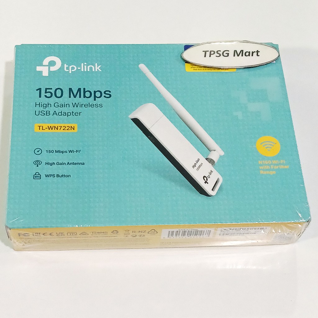 USB thu Wifi 722N, 150 Mbps Wireless N, Anten rời / Hiệu TP Link chính hãng