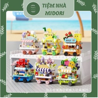 Đồ chơi lắp ráp, đồ chơi xếp hình mô hình xe thức ăn di động cho bé sáng tạo, nhiều mẫu đa dạng