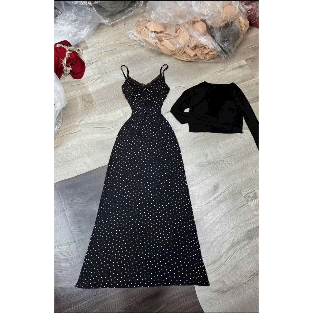 Váy Nữ Body 2 Dây Dáng Dài KANOMY D211, Đầm Body Nữ Thiết Kế Da Beo Phong Cách Thời Trang Kèm Áo | BigBuy360 - bigbuy360.vn