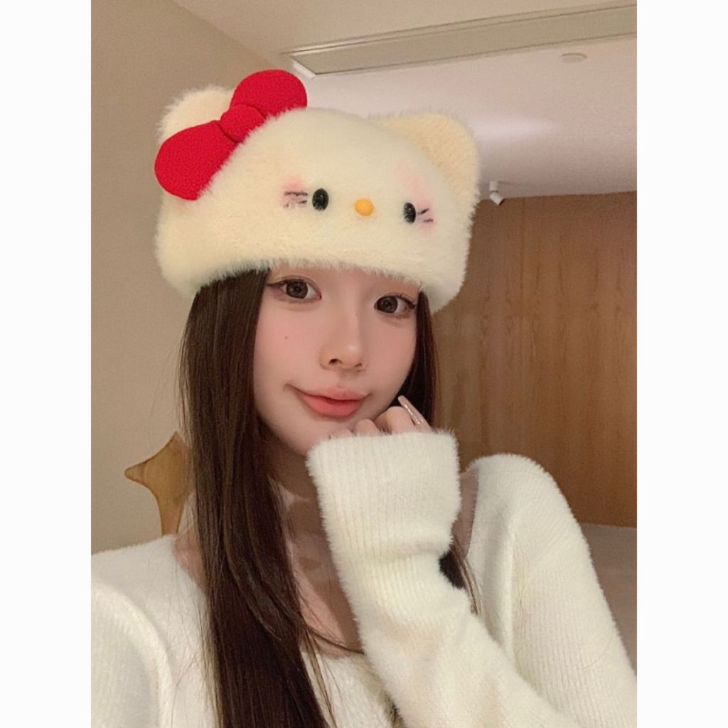 Mũ nồi/nón len Hello Kitty dễ thương, nón Hello Kitty thu đông