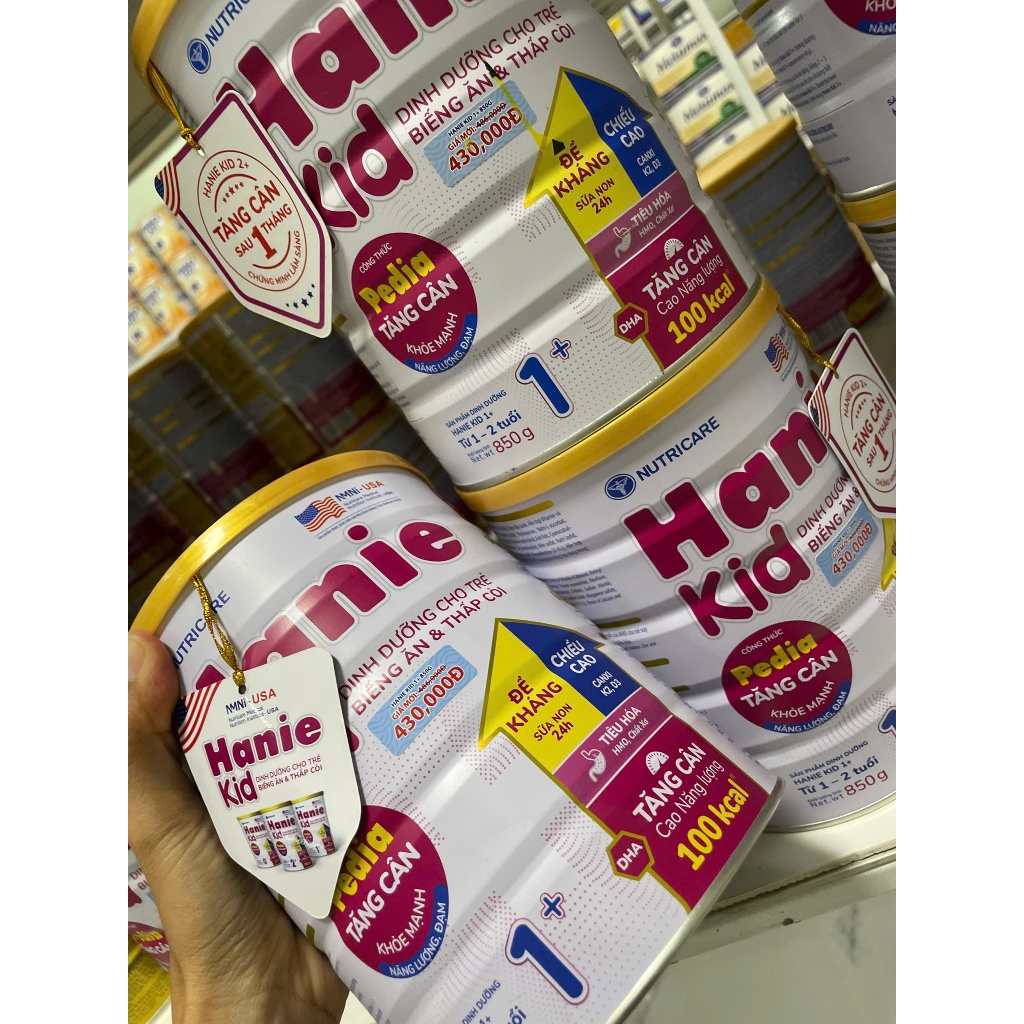 SỮA HANIE KID 1+ 850G CHO BÉ TỪ 1- 2 TUỔI CÔNG THỨC PEDIA TĂNG CÂN