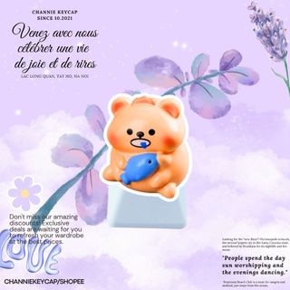 Bé Mũm Mĩm Hờn Dỗi Keycap Phím Cơ Lẻ Nút Phím Cơ