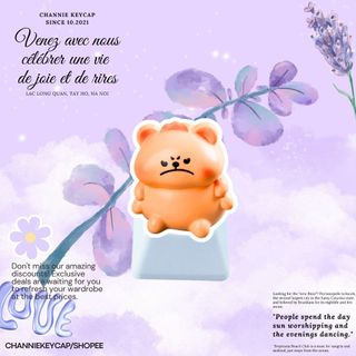 Bé Mũm Mĩm Hờn Dỗi Keycap Phím Cơ Lẻ Nút Phím Cơ