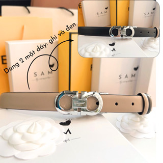 Thắt lưng nữ Ferra bản cao cấp khoá bạc dùng được 2 mặt, dây thắt lưng nữ hàng hiệu (ảnh video thật)