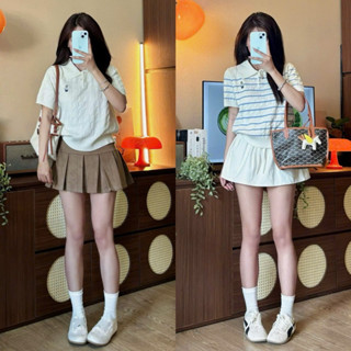 (ẢNH OLDSCHOOL) Áo len nữ CỔ BẺ POLO THÊU GẤU HÀNG L1 WH.