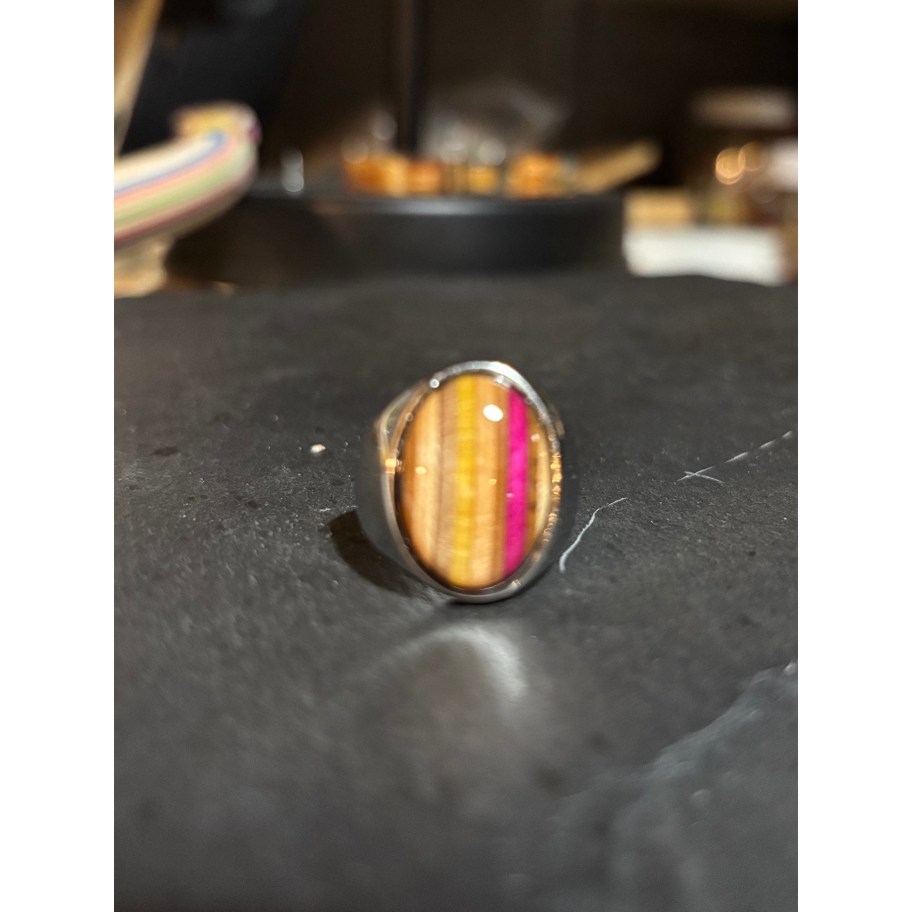 Recycled skateboard Ring US-7