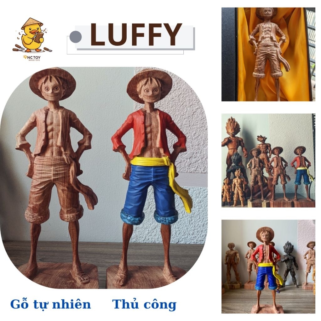 Luffy mô hình figure gỗ