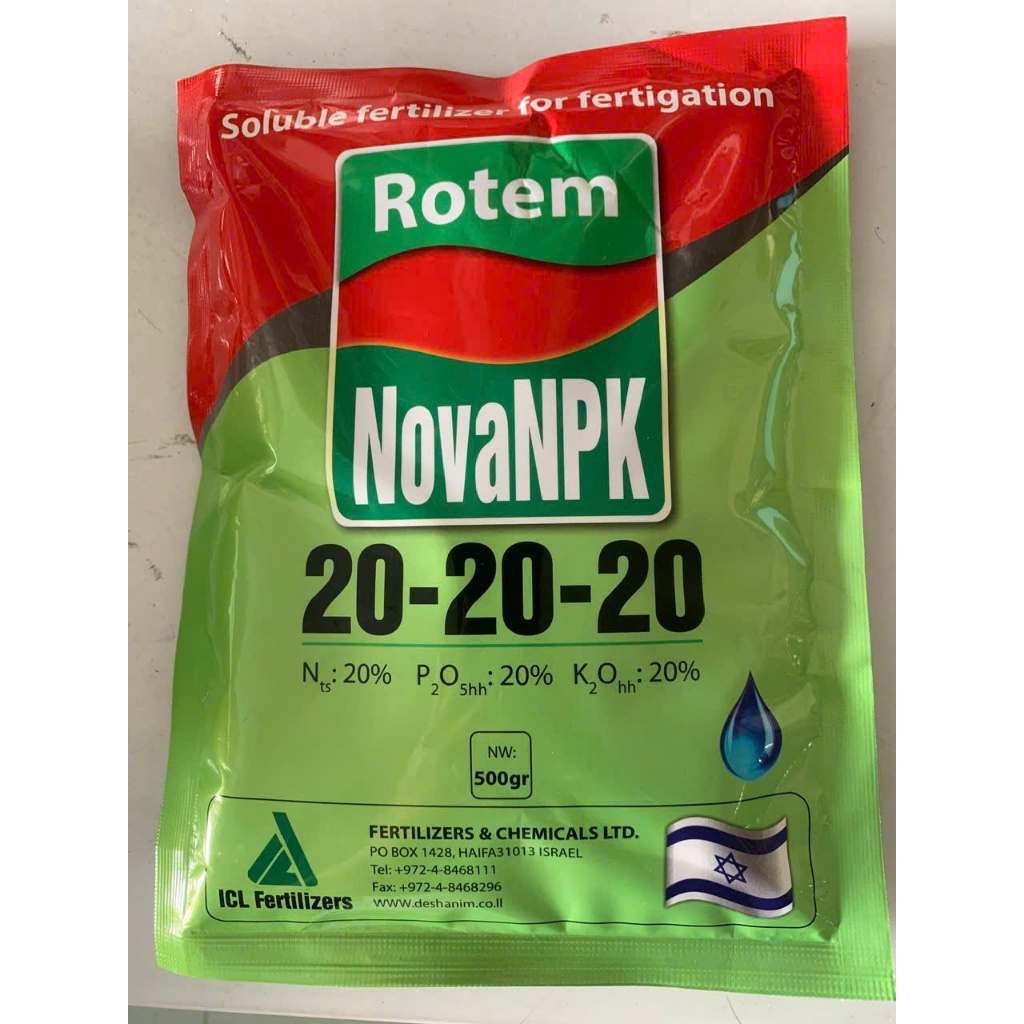 phân bón NPK 20-20--20, gói 500gr, nhập khẩu Israel.