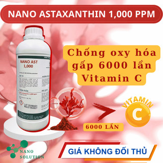 NANO ASTAXANTHIN 1,000PPM - Chai 1L - Chống oxy hóa gấp 6000 lần vitaminC Làm đẹp màu sắc tự nhiên