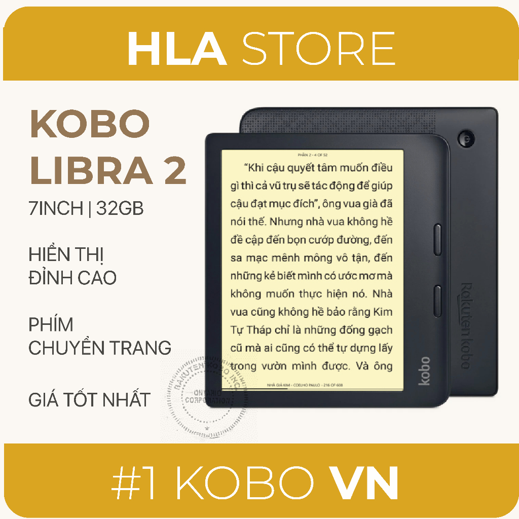 Máy đọc sách Kobo Libra 2 | 7inch | 32gb - bảo hành 12 tháng