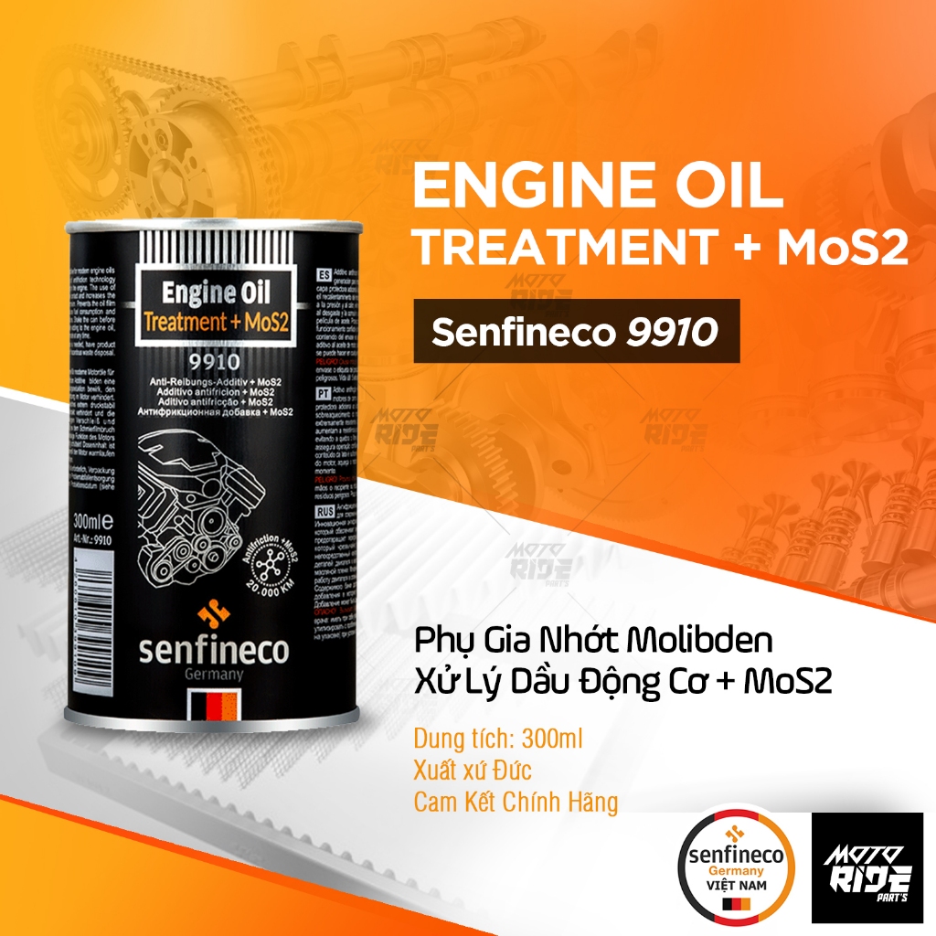 SENFINECO 9910 ENGINE OIL TREATMENT + MOS2 PHỤ GIA NHỚT ĐỘNG CƠ 300ML