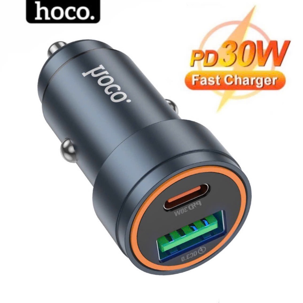 Tẩu sạc ô tô Hoco siêu nhanh 30w qc3.0 5a - Cốc 2 cổng oto xe hơi bền bỉ