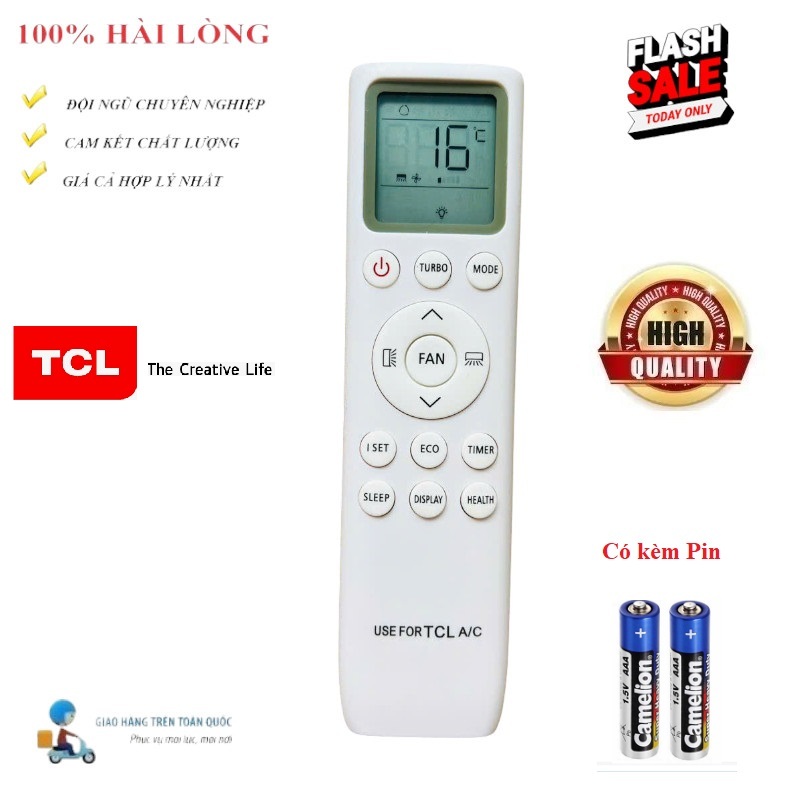 Remote Điều khiển DÀI điều hòa máy lạnh TCL I SET ECO- Hàng XỊN CHẤT LƯỢNG CAO mới 100% Tặng kèm Pin