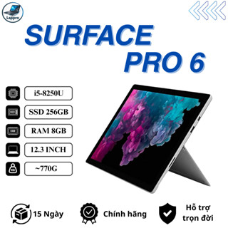  Micorsoft Surface Pro 6 Core i5-8350U l Ram 8GB l SSD 256GB - Tablet Laptop 2in1 Cảm Ứng - Tặng Kèm Túi Chống Sốc 