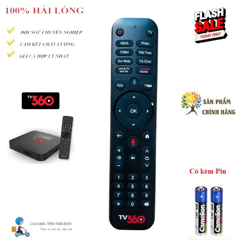 Remote Điều khiển GIỌNG NÓI VOICE đầu thu Viettel TV360 NÚT viettel home- HÀNG XỊN CHẤT LƯỢNG CAO