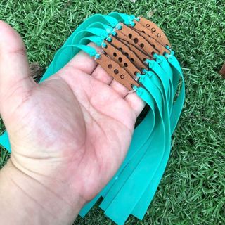 5 Dây cao su Xanh ngọc 0.65 dài 15cm, kéo tới má