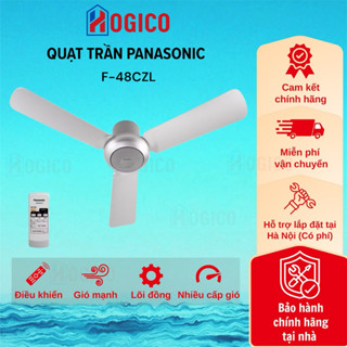 Quạt Trần 3 Cánh Panasonic Nhập Khẩu Malaysia F-48CZL, Có Điều Khiển, Chính Hãng
